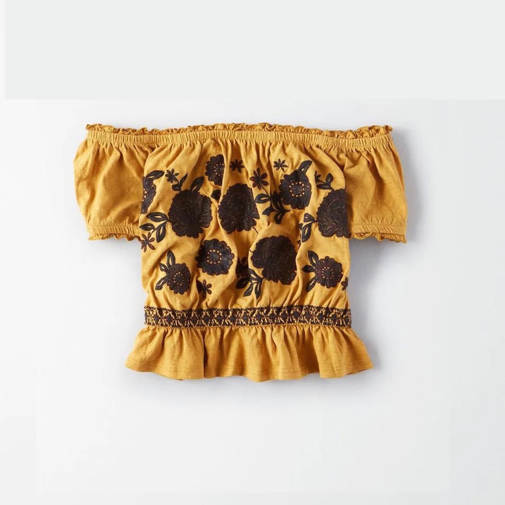 Floral Embroidered Off-Shoulder Top
